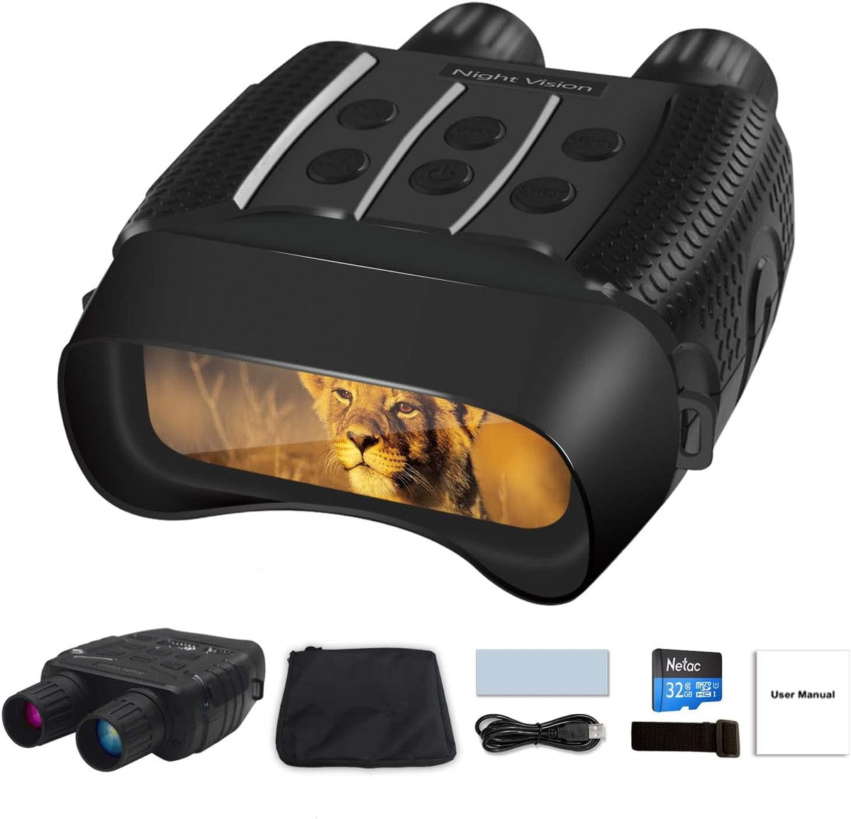 Night Vision Goggles Infrared Binoculars with 2.31 Screen 32G Memory Card I5493