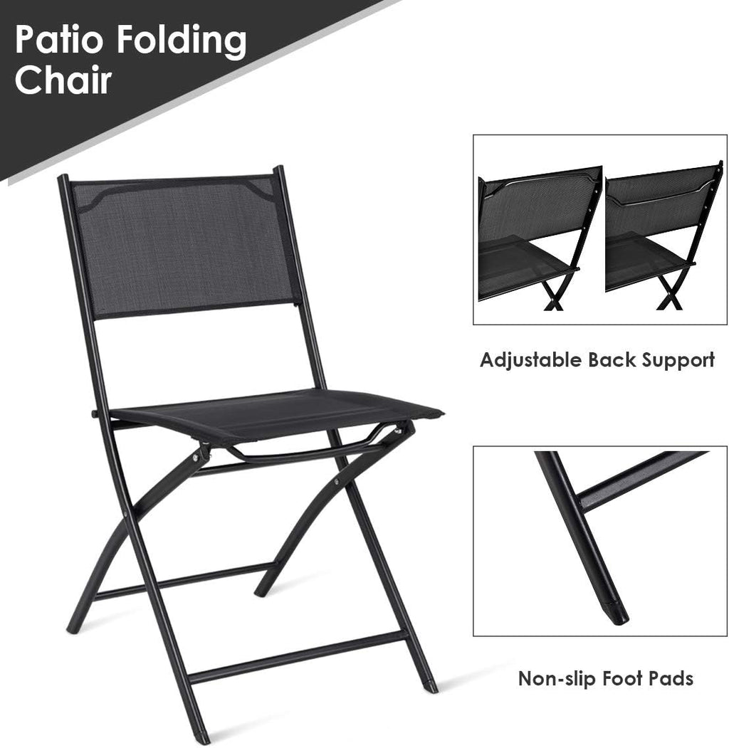 4 Pcs Black Folding Patio Chairs R9187
