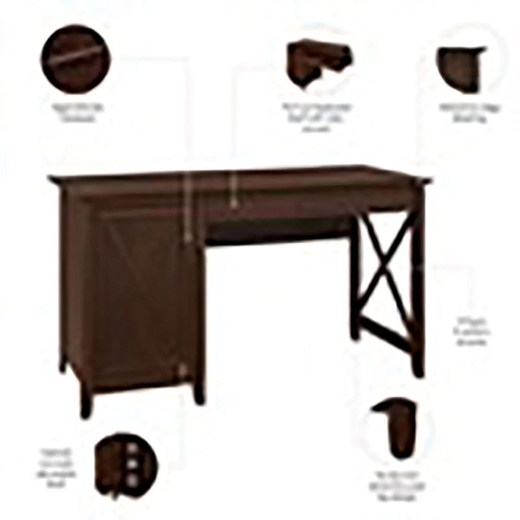 Wood Computer Desk with Storage Cabinet Q530208