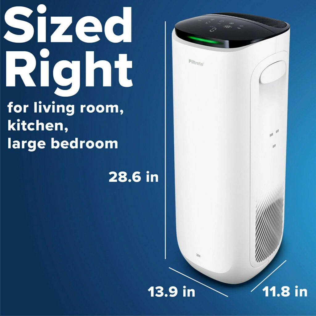 Large Air Purifier, White, Carbon True HEPA E874
