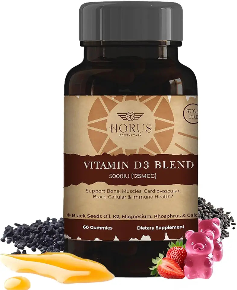 Sugar Free Vitamin D3 5000 IU Gummies with Black Seed Oil C750