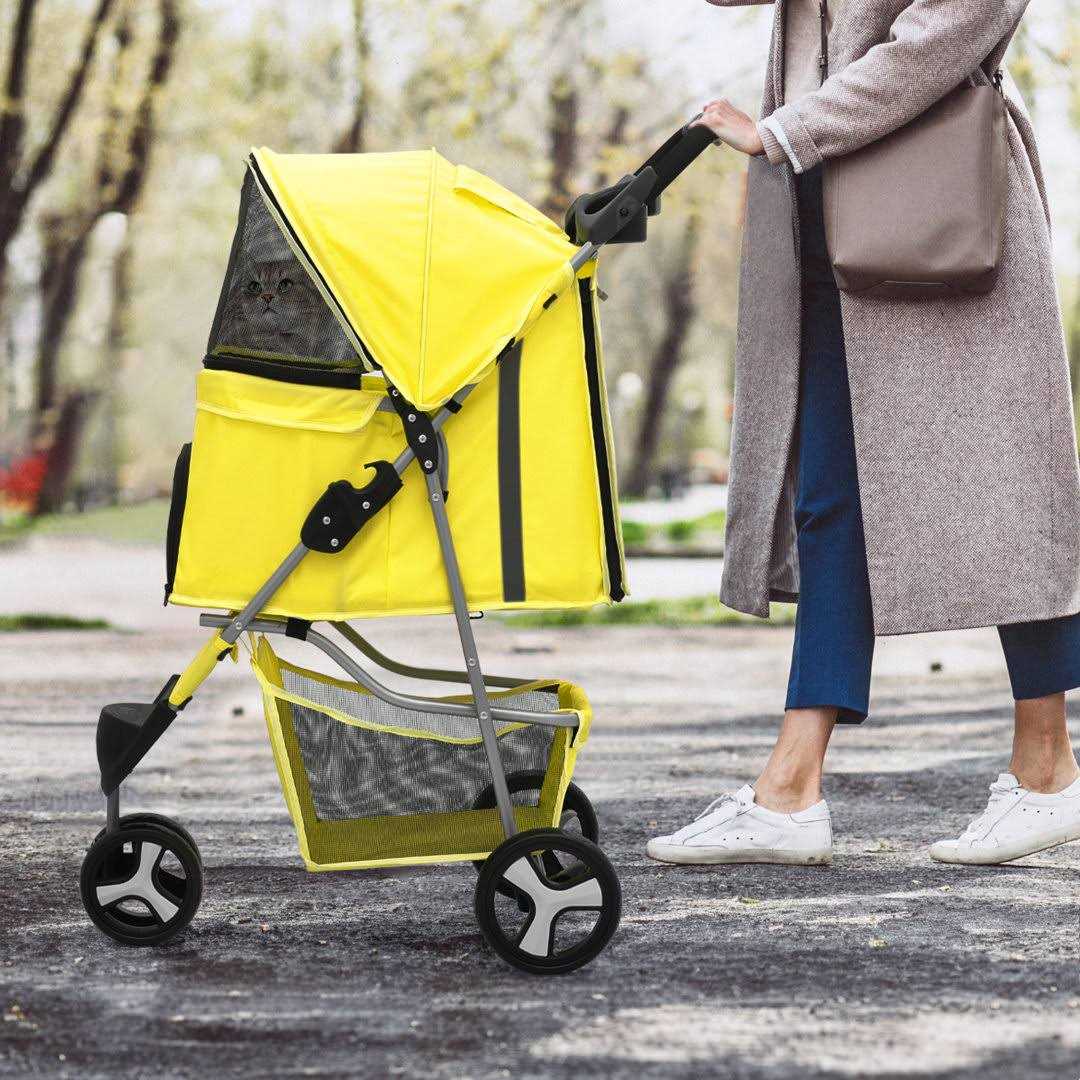 Foldable Pet Stroller with Weather Cover Q125459