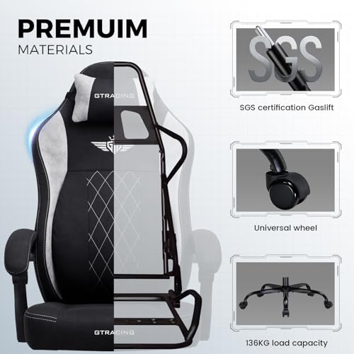 Big and Tall Breathable Fabric Gaming Chair with Footrest X741