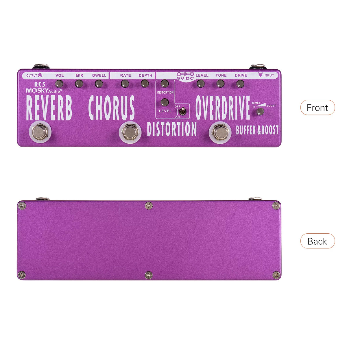 Guitar Effects Pedal Reverb Chorus Distortion Overdrive True Bypass G778