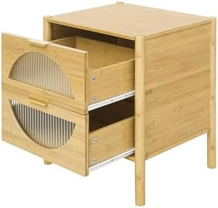 Black Brown Nightstand with Socket and 1 Door O687