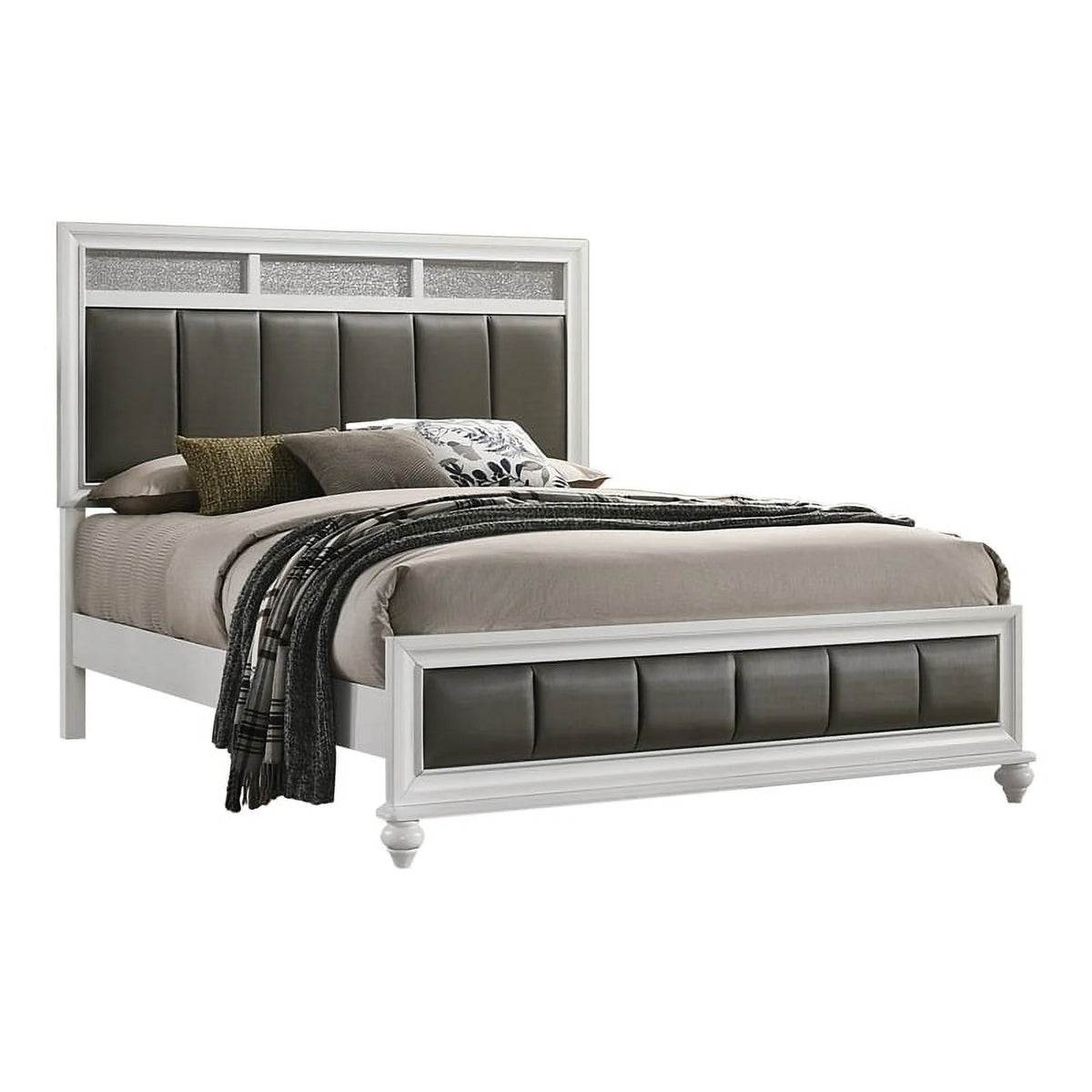 White 4-piece Eastern King Panel Bedroom Set U762966