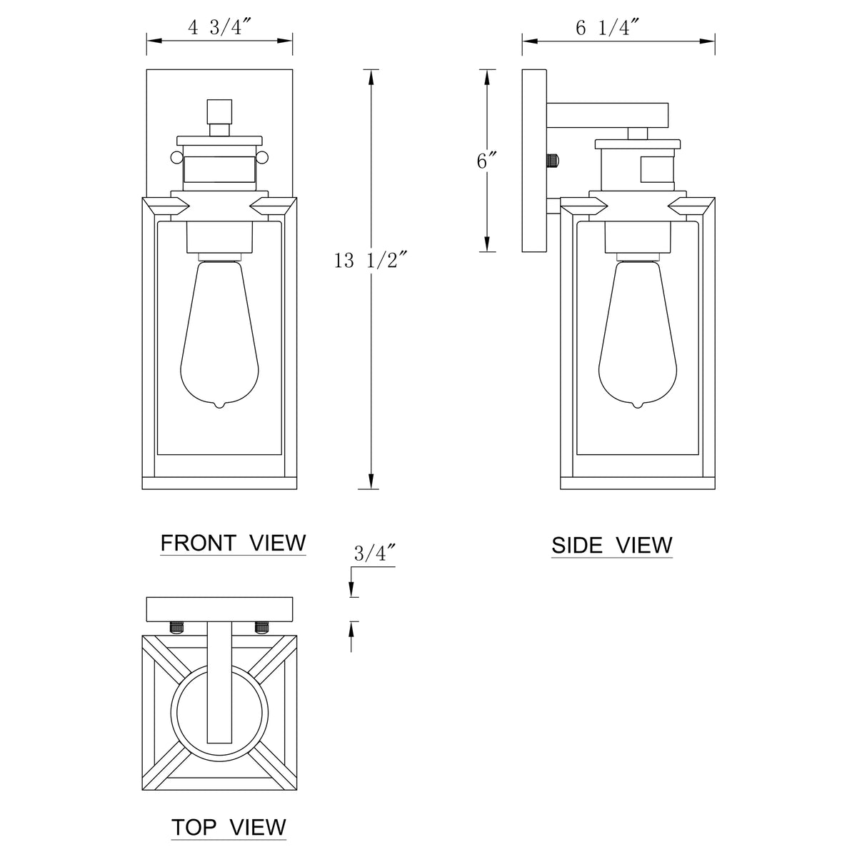 1-Light Matte Black Motion Sensor Wall Lantern Z920