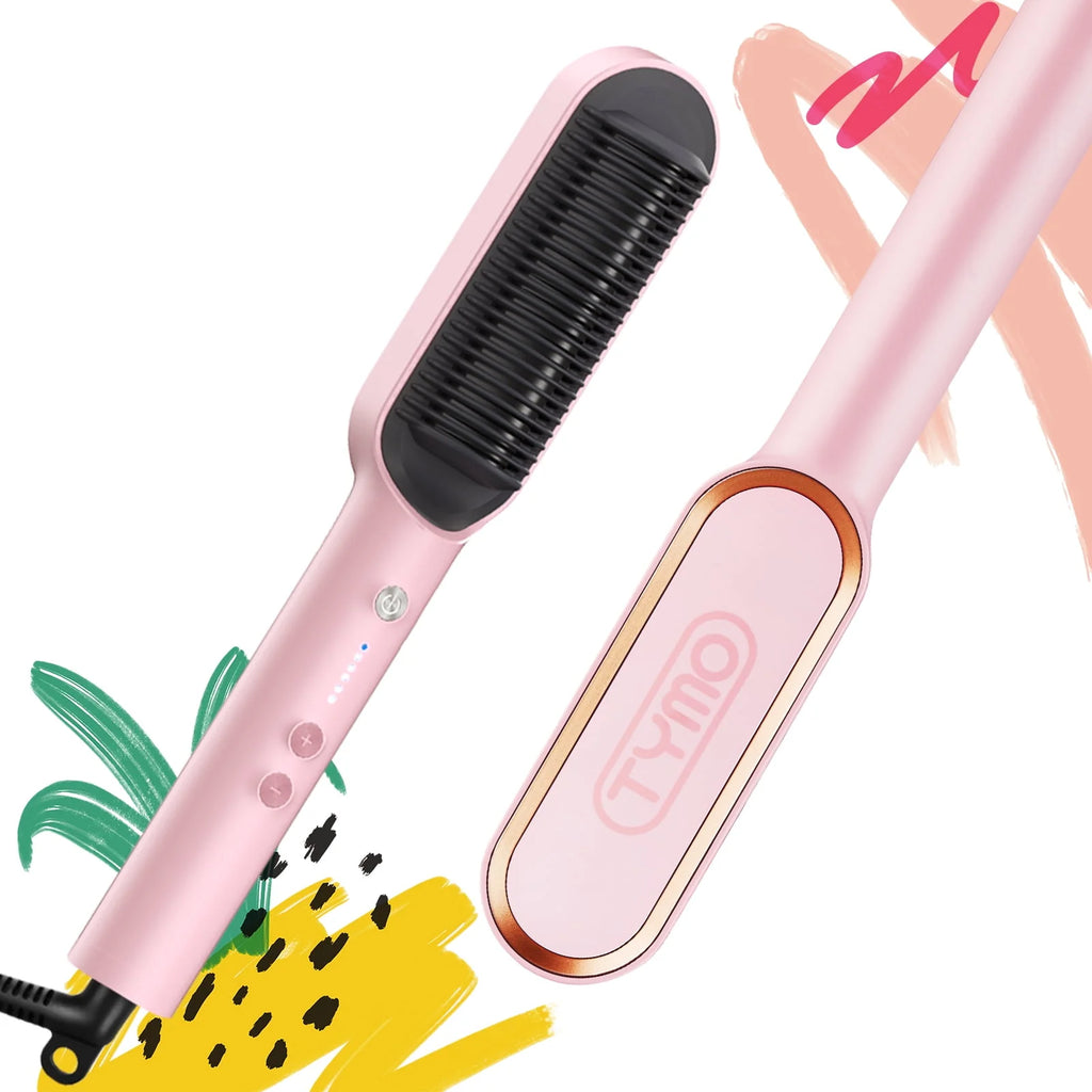 Pink Hair Straightener Brush Y665089