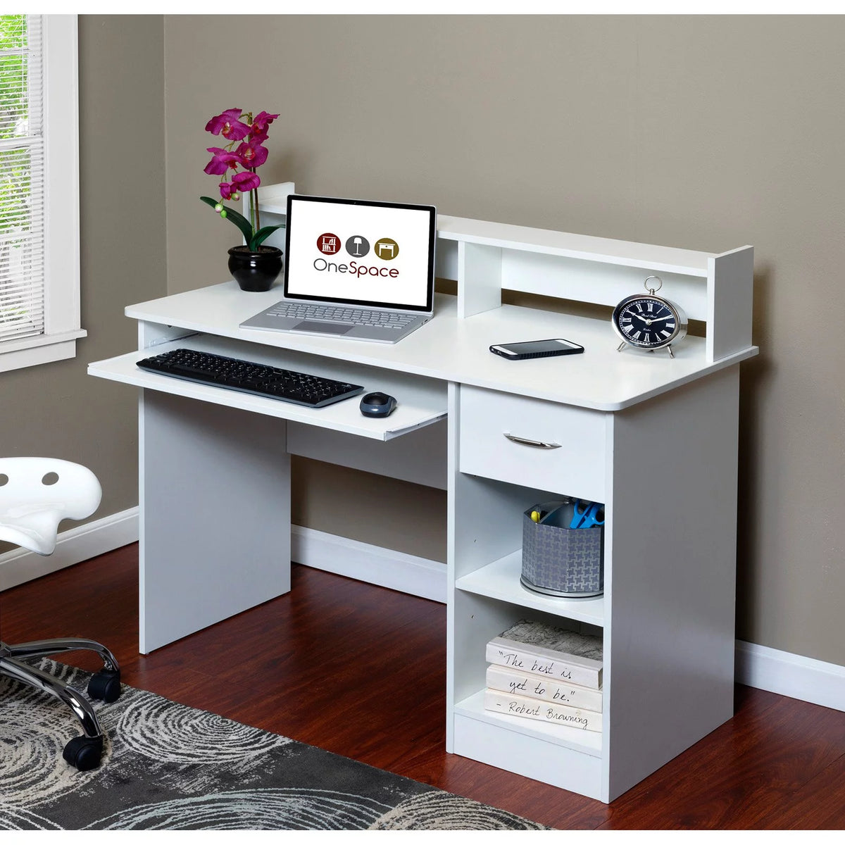Computer Desk Hutch with Pull-Out Keyboard Z13259