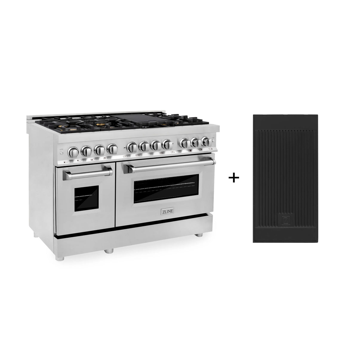 48 6.0 cu. ft. Gas Burner Electric Oven with Griddle Stainless Steel K53839
