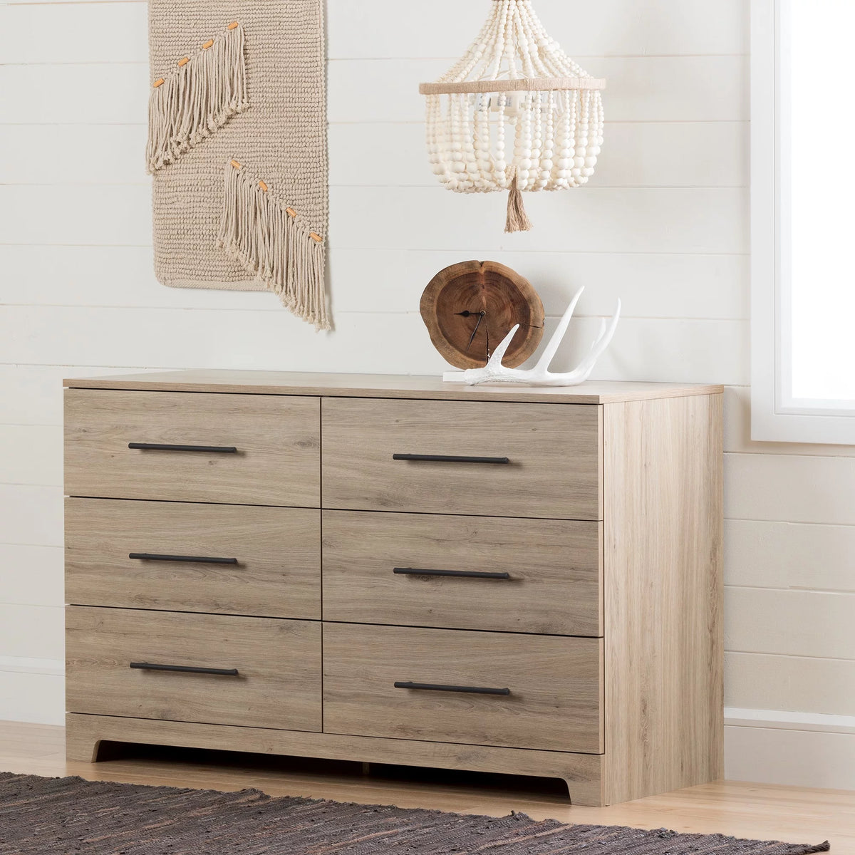 6 Drawer Double Dresser H144