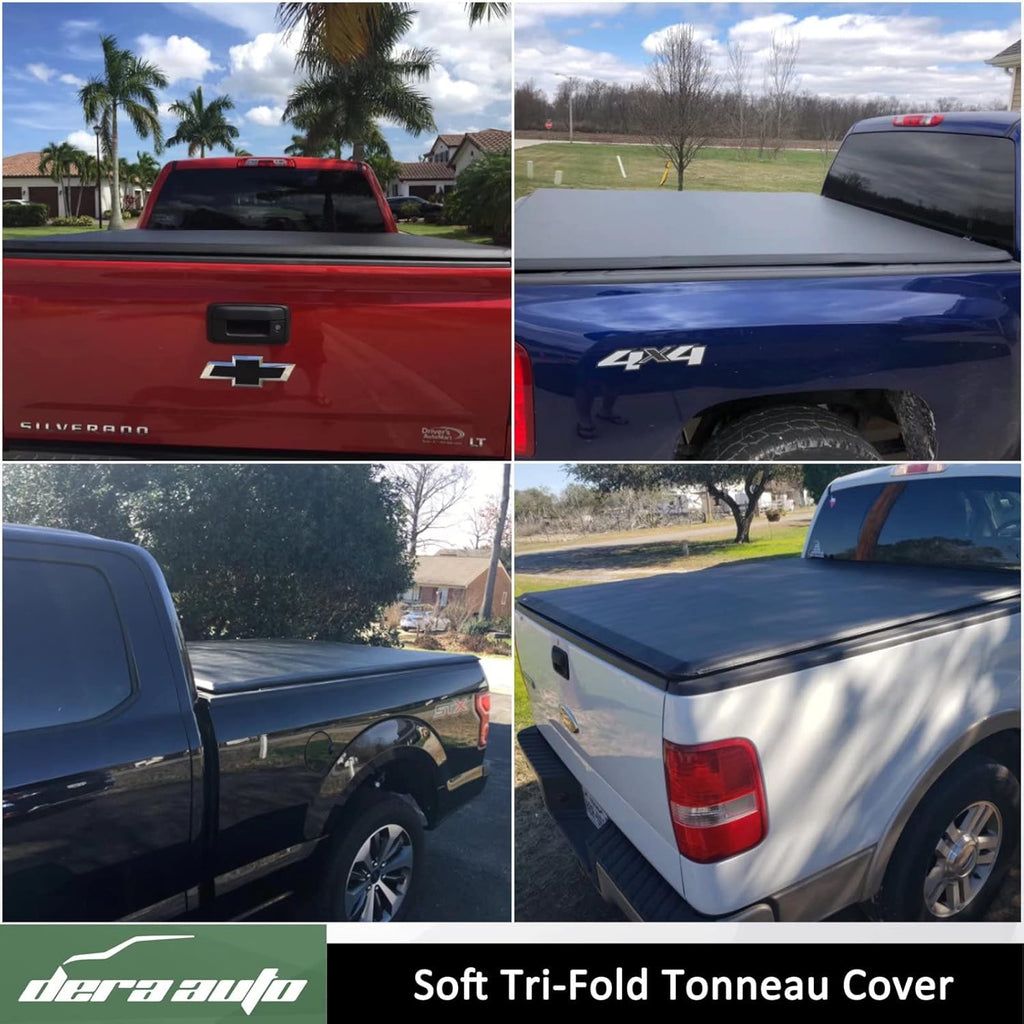 Soft Tri-Fold Truck Bed Cover 5.2ft Bed Tonneau Cover M5483