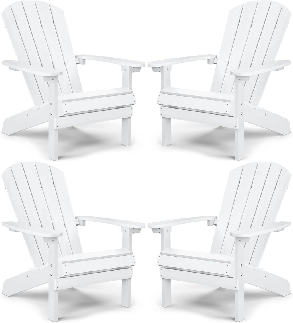 Black Plastic Adirondack Chairs Set of 2 J9475