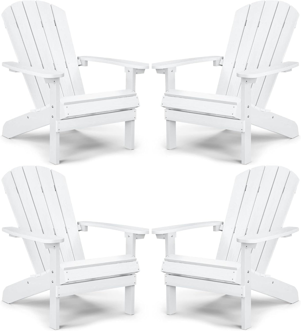 Black Plastic Adirondack Chairs Set of 2 J9475