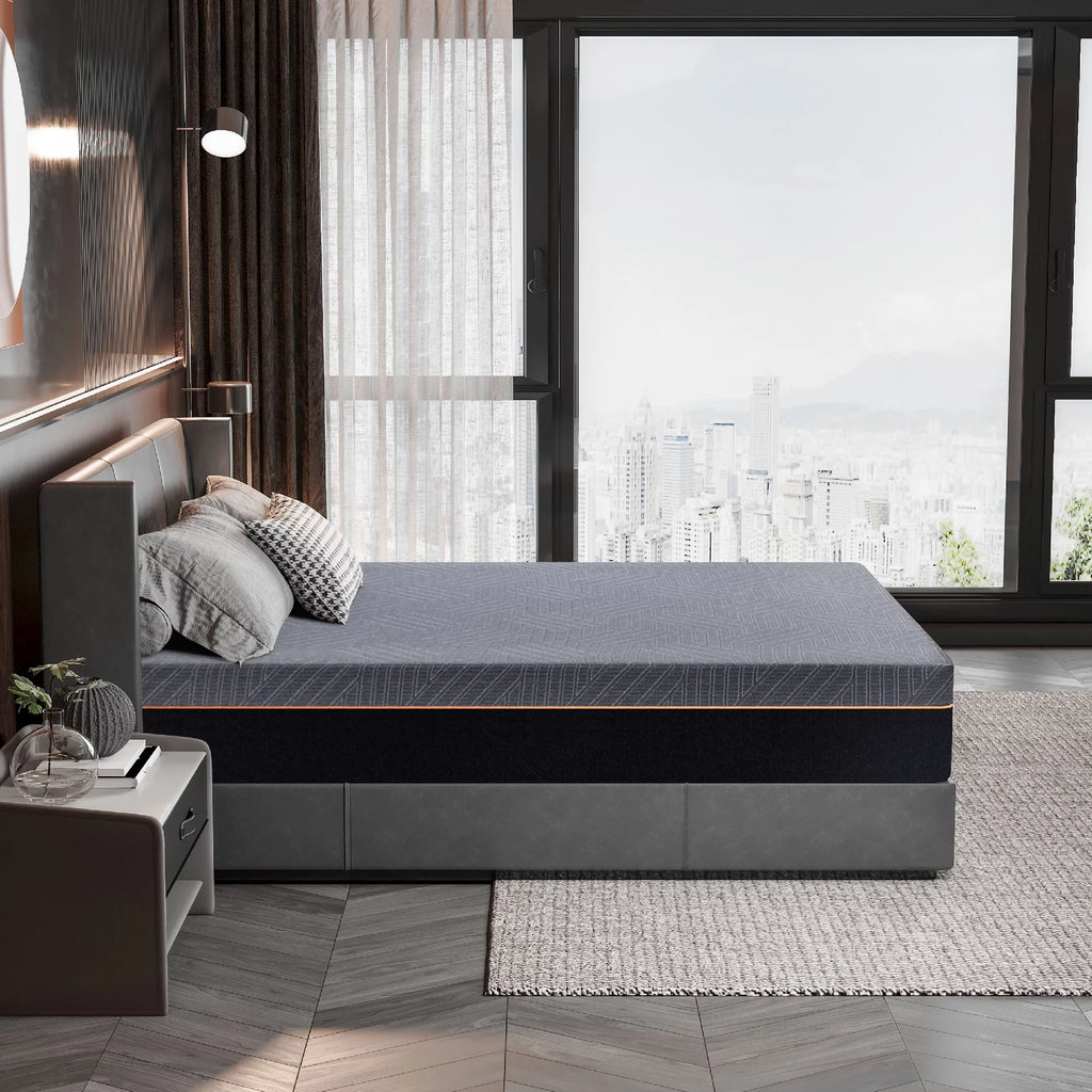 Black 12 inch Queen Gel Memory Foam Mattress P4511
