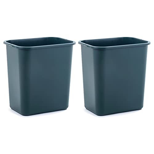 7 Gallon Space Saving Trash Wastebasket, Black (Pack of 12) Z872956