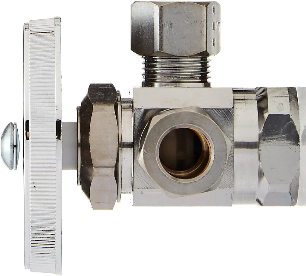 Chrome Dual Outlet Stop With Female Iron Pipe Inlet 1/2-Inch T96280