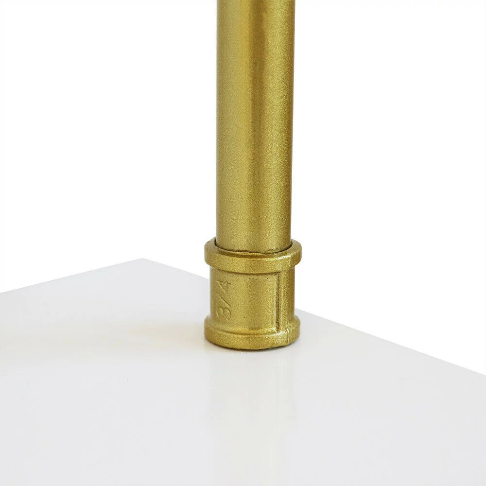 Gold Garment Rack with Wood Shelf M588192