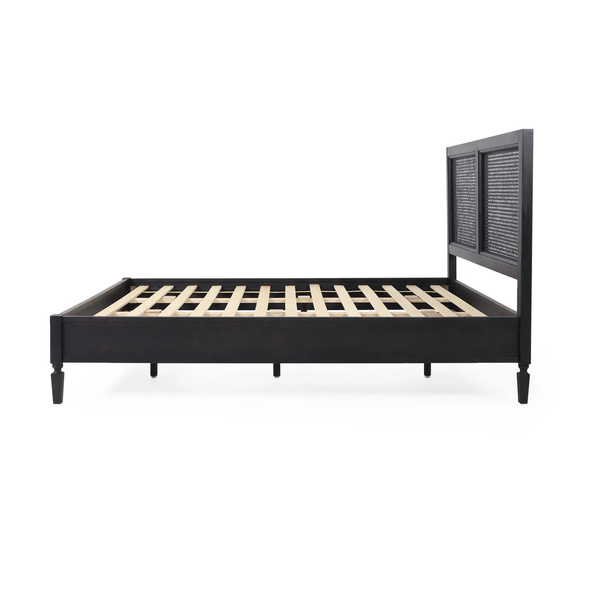 Acacia Wood and Rattan Queen Bed S421015