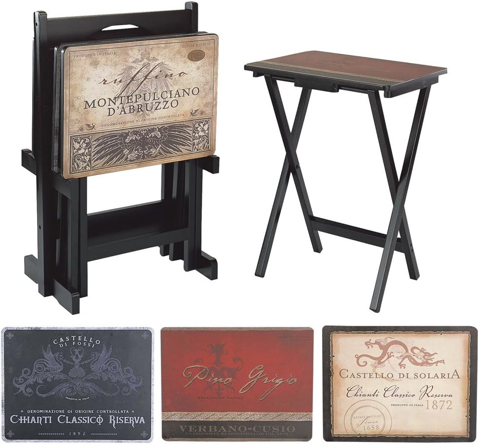 Farmhouse TV Trays with Stand, Set of 4 H8841