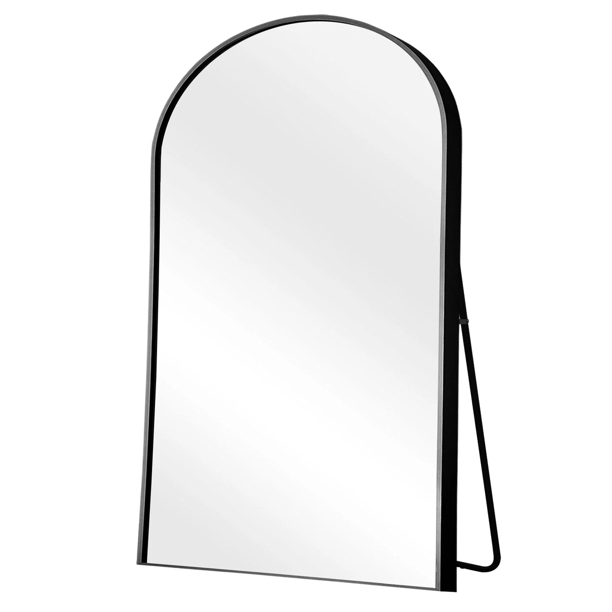 71"x32" Aluminum Alloy Arch Full Length Floor Mirror, Black K799