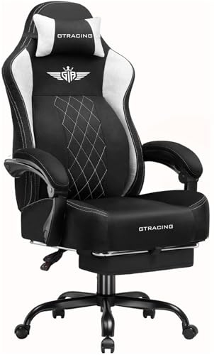 Big and Tall Breathable Fabric Gaming Chair with Footrest X741