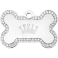 Dog Tag with Crown and Crystals I153010