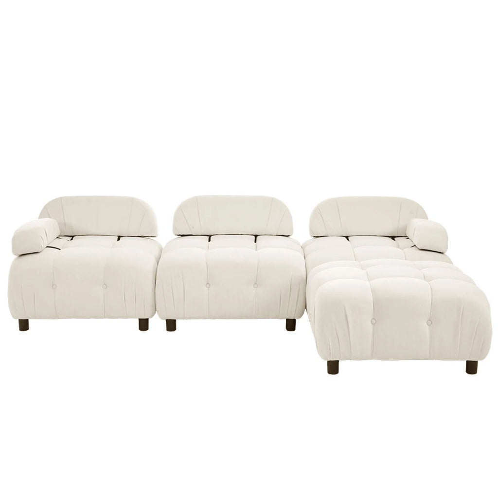 Beige L Shaped Convertible Sectional Sofa Y8928