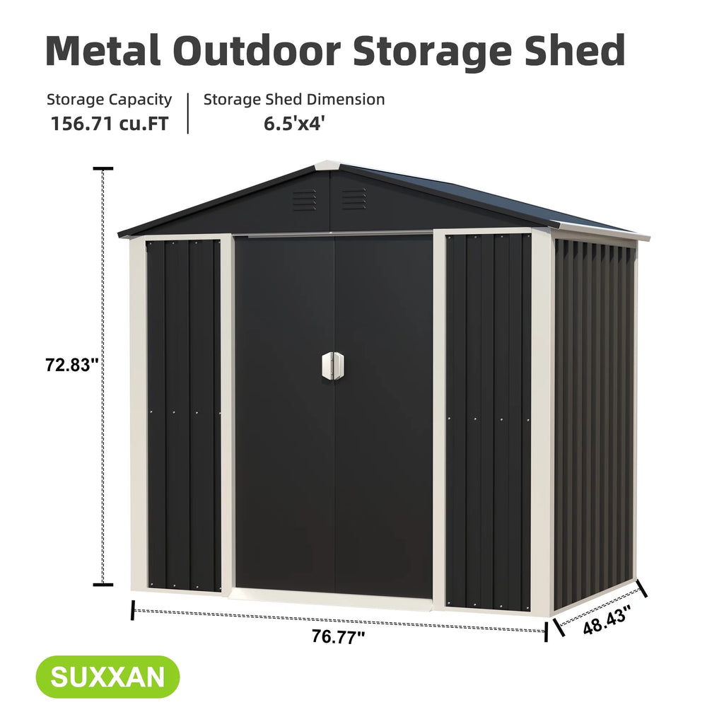 Metal Outdoor Storage Shed with Sliding Door W7672