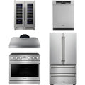 36 Gas Range, Range Hood, Refrigerator, Dishwasher and Wine Cooler L6632
