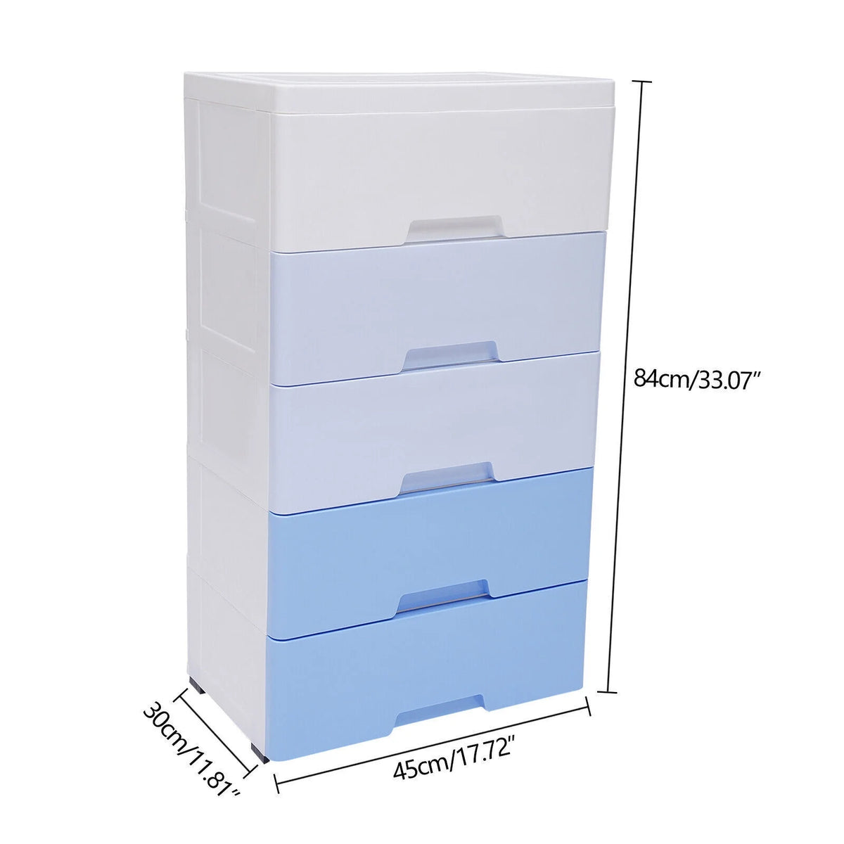 Blue 5 Drawer Plastic Dresser E904946