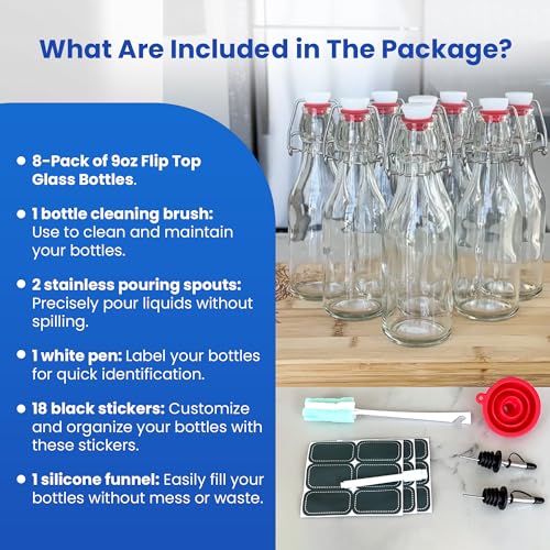 1 Liter Glass Flip Top Bottle Pack of 6 T9792