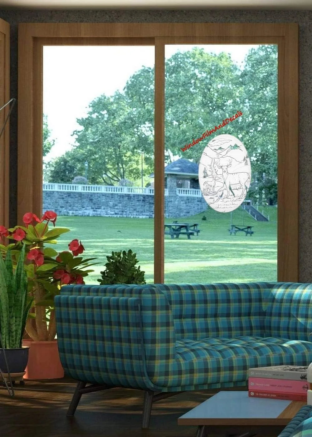 Oval Etched Window Decal Vinyl Glass Cling X50778