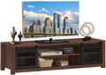 Walnut TV Stand with Sliding Doors N535412