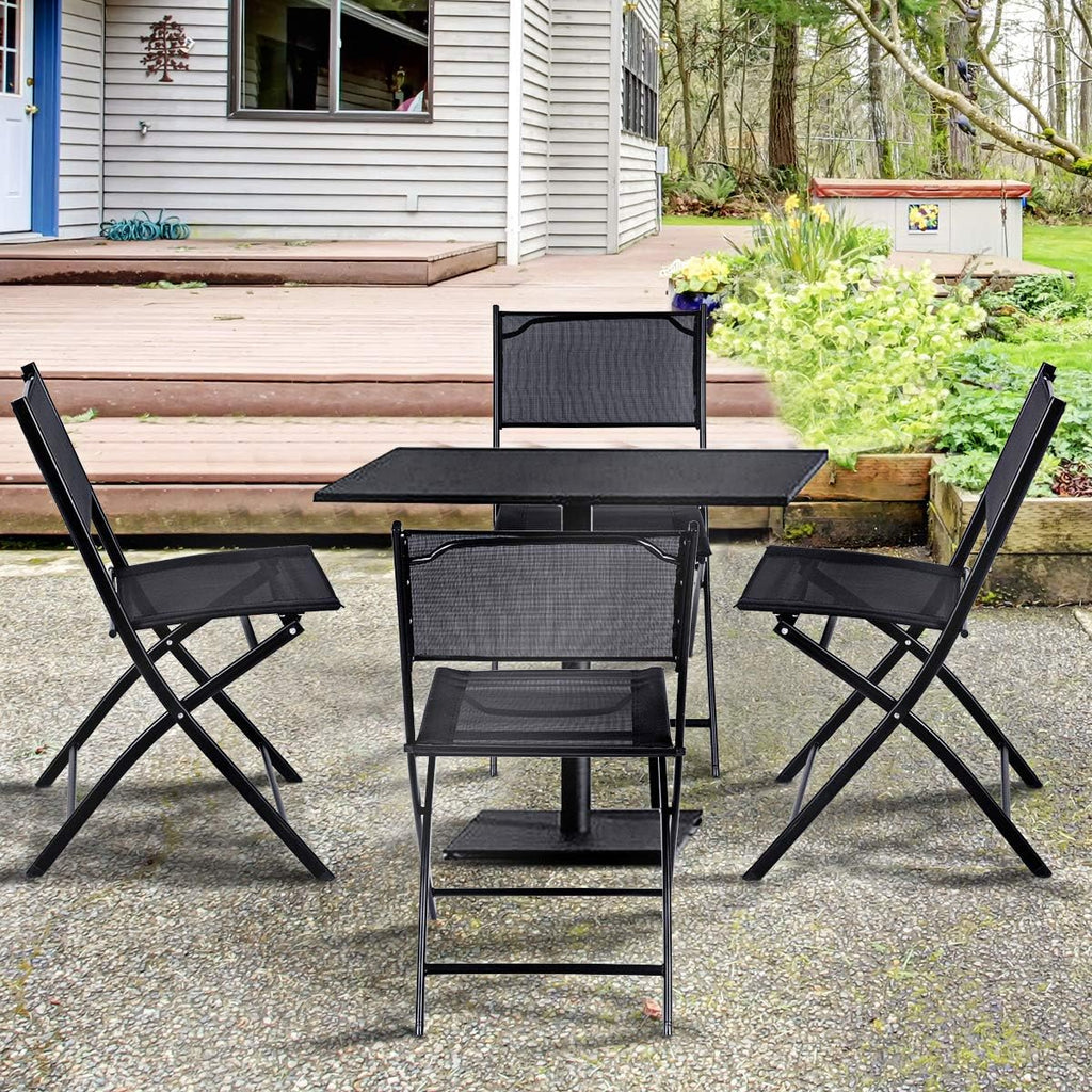 4 Pcs Black Folding Patio Chairs R9187