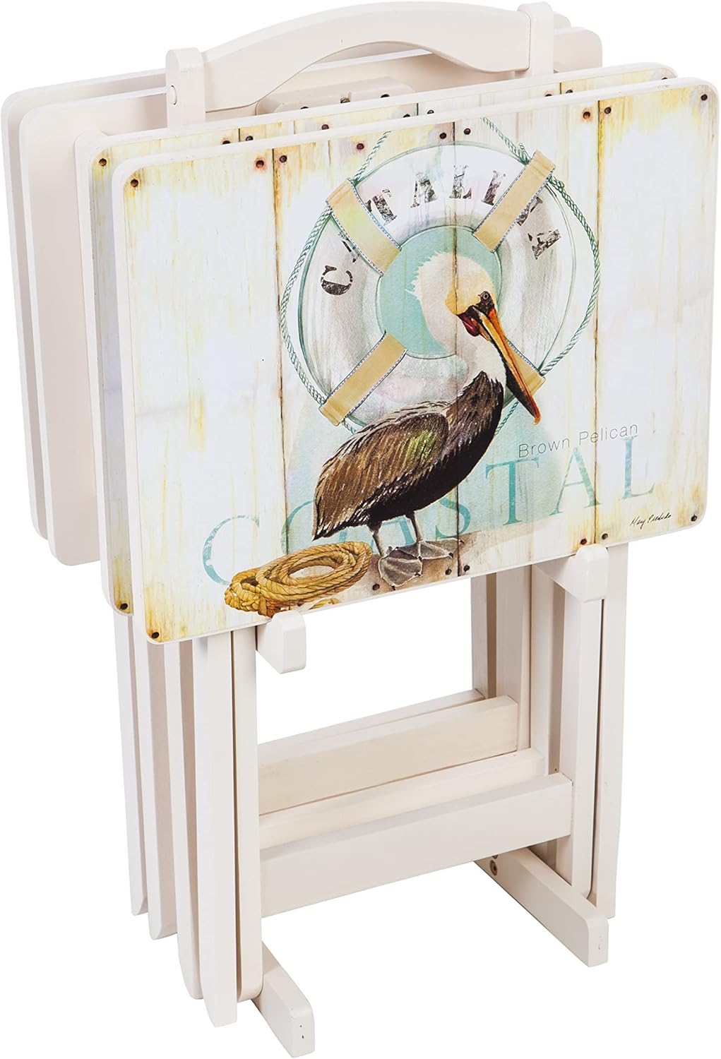 Farmhouse TV Trays with Stand, Set of 4 H8841