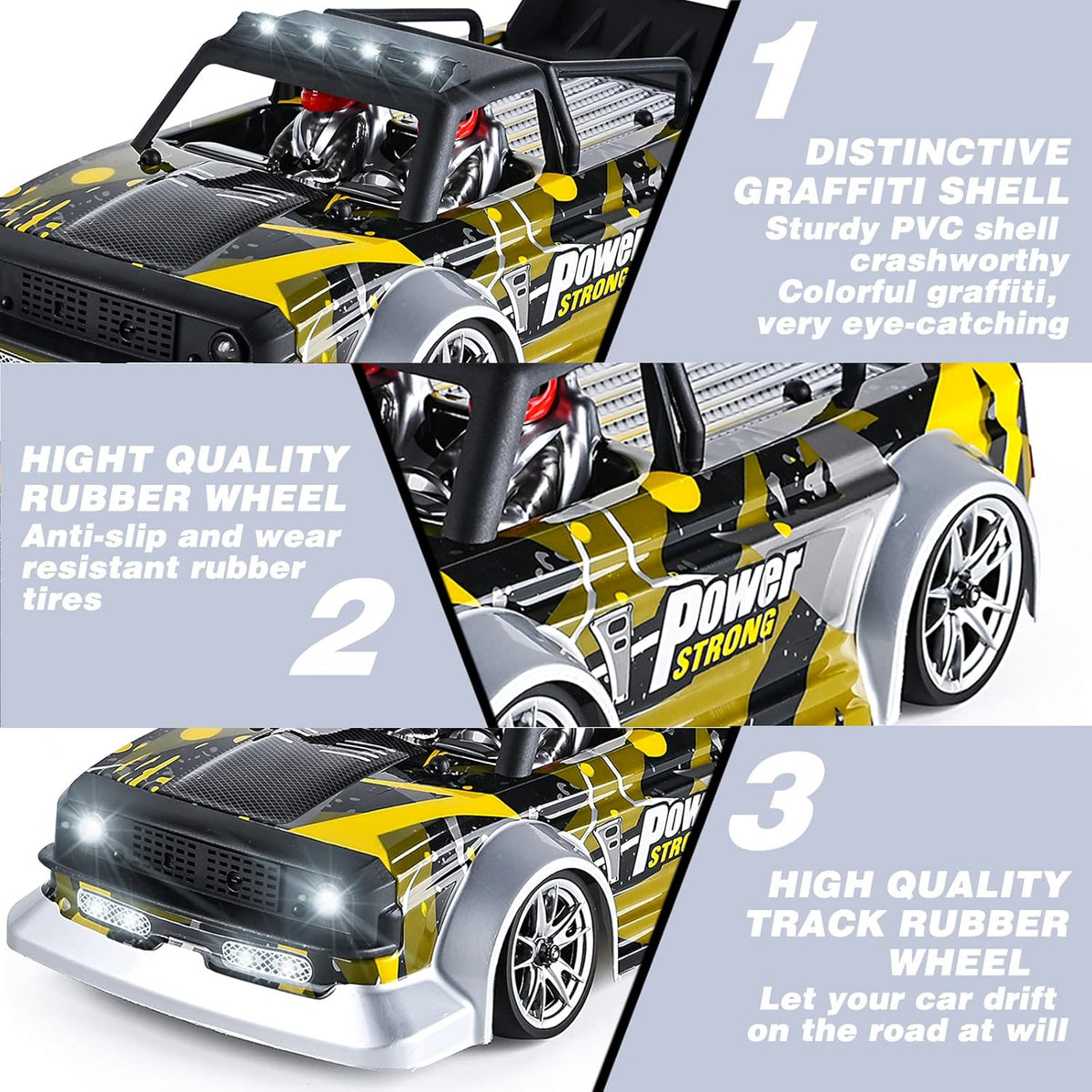 1/16 Scale RC Drift Car 2.4GHz High Speed Offroad O157414