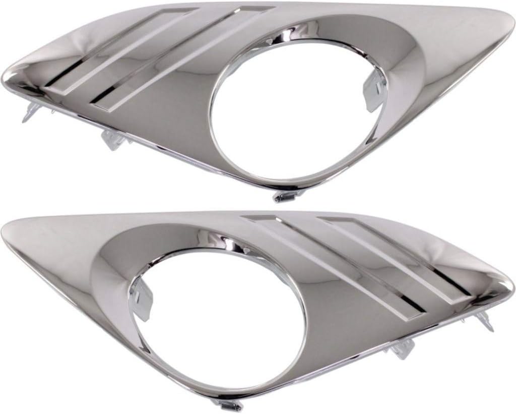 Toyota Camry Fog Light Cover 2012 2013 2014 Driver and Passenger Side Pair Chrome J1251