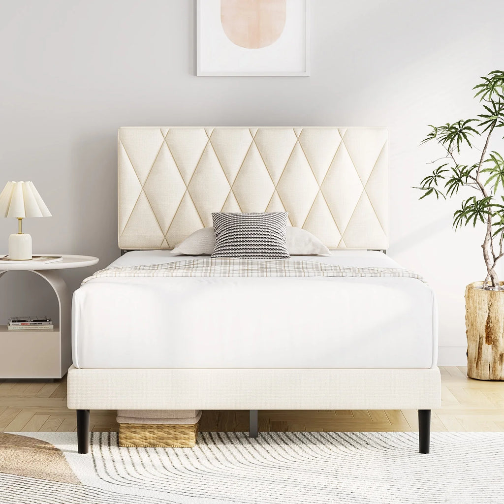 Queen Size Upholstered Platform Bed Frame V93488