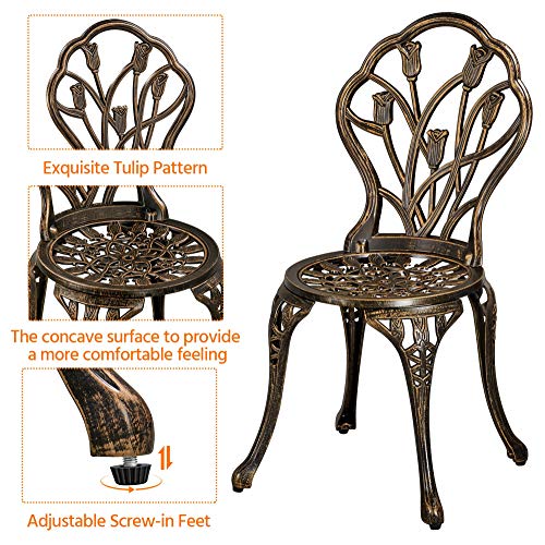 Green 3 Piece Cast Aluminum Bistro Table and Chairs Set G902