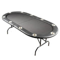10-Person Foldable Poker Table with Speed Cloth and Stainless Steel Cupholders V71816