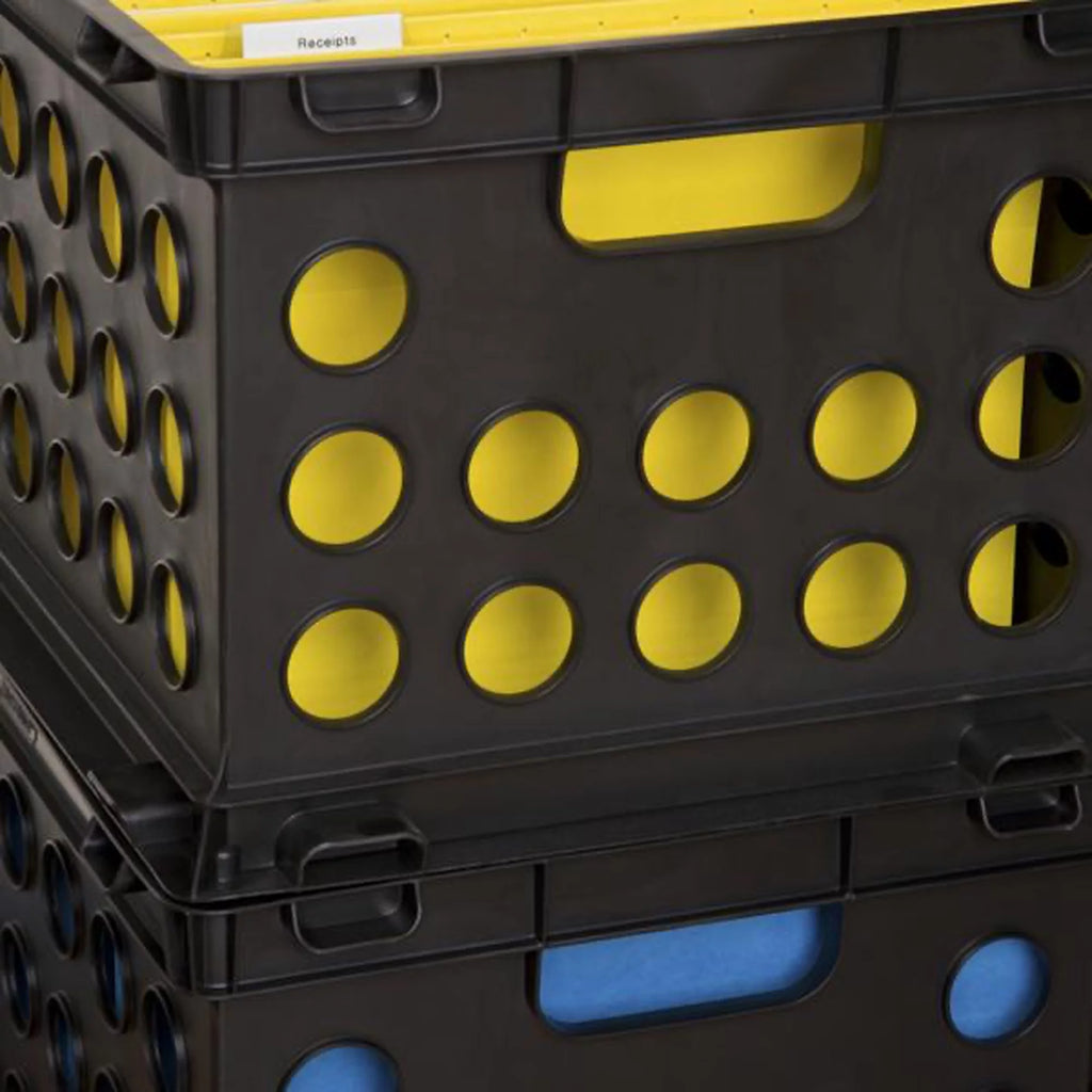Stackable Storage Crate Organizer Bins with Handles, 6 Pack N3838