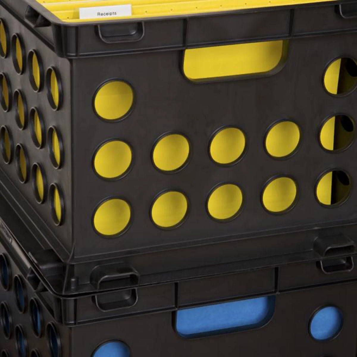Stackable Storage Crate Organizer Bins with Handles, 6 Pack N3838