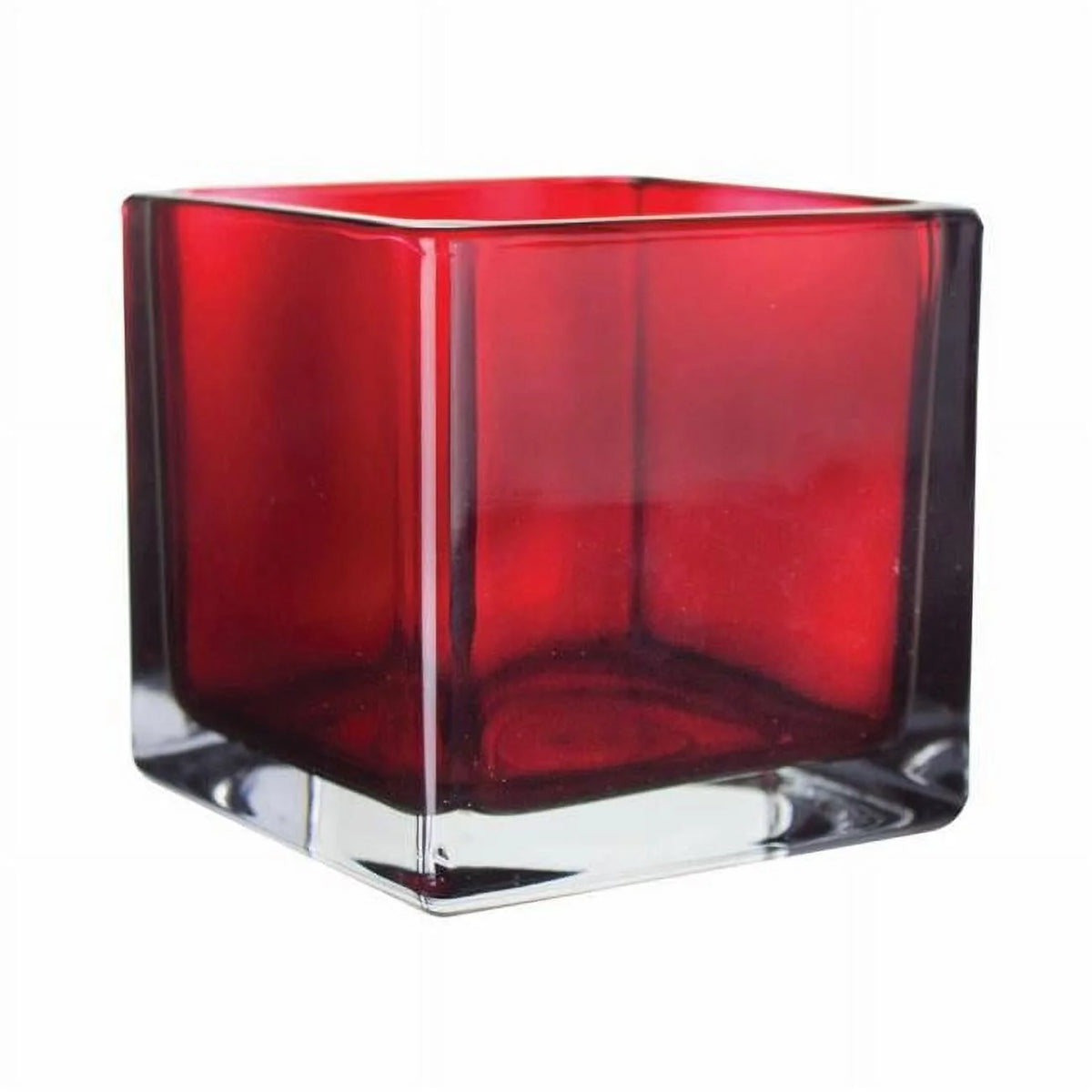 Ruby Red Cube Glass Vase Set of 2 K667