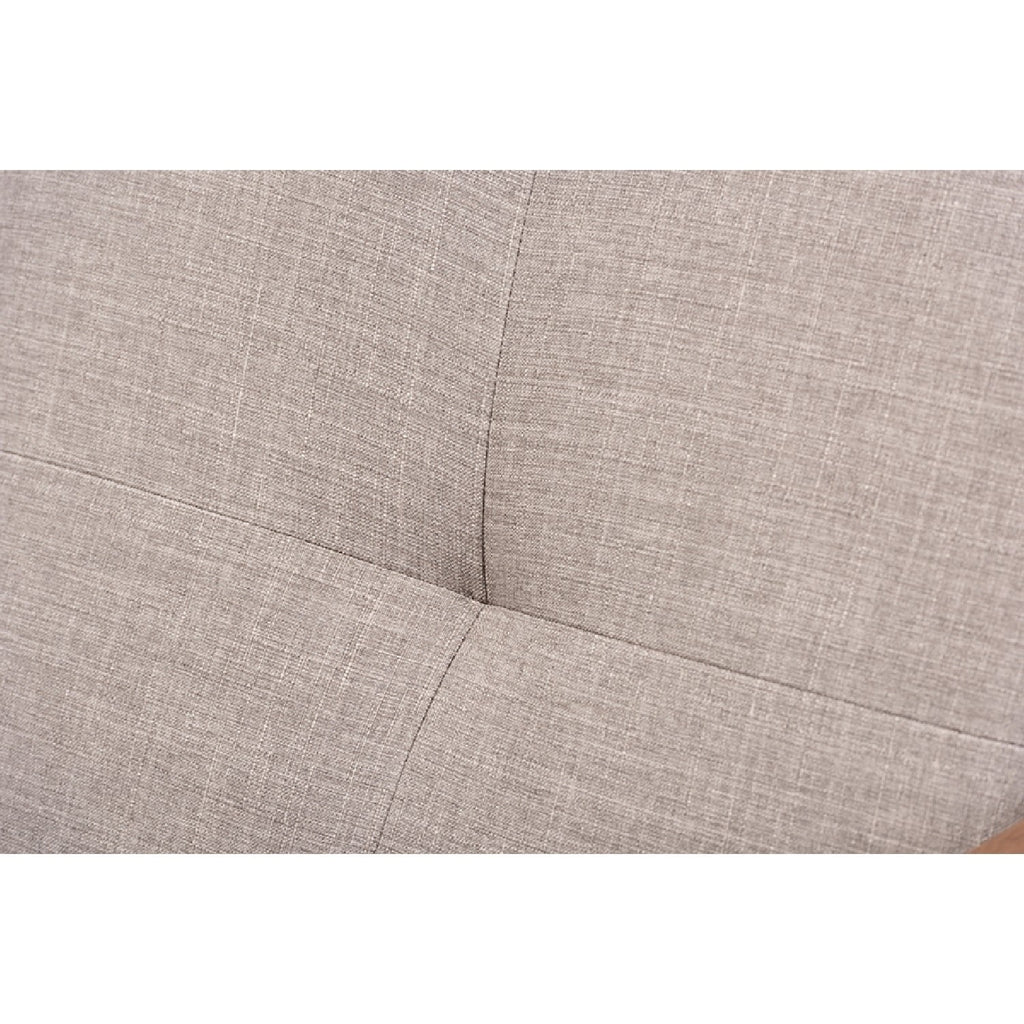 Light Grey Fabric Tufted Lounge Chair and Ottoman Set K859