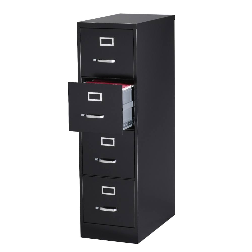 25" 4-Drawer Metal Vertical File Cabinet, Black R581160