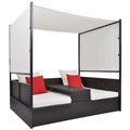 Garden Bed with Canopy Brown Poly Rattan E52636