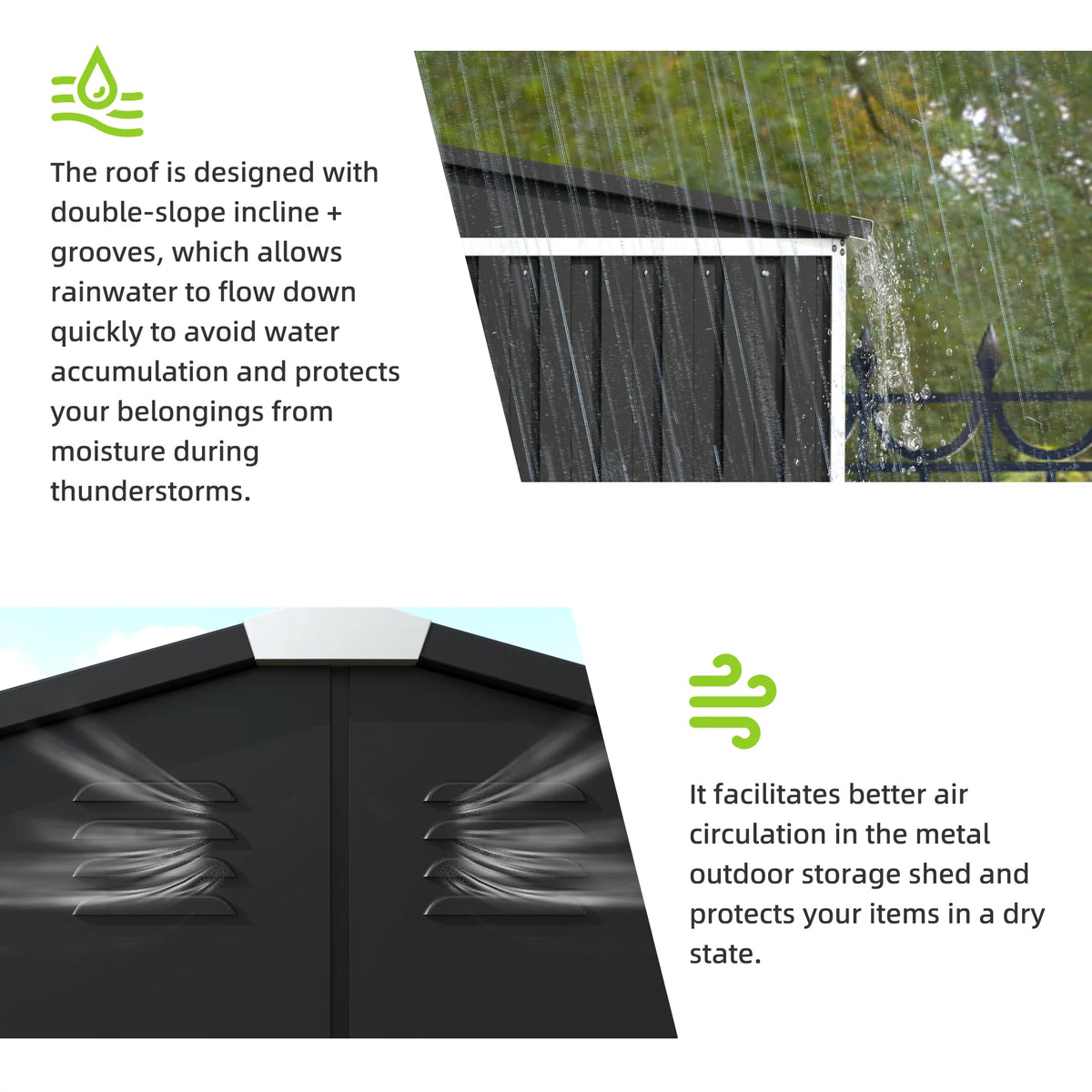 Metal Outdoor Storage Shed with Sliding Door W7672