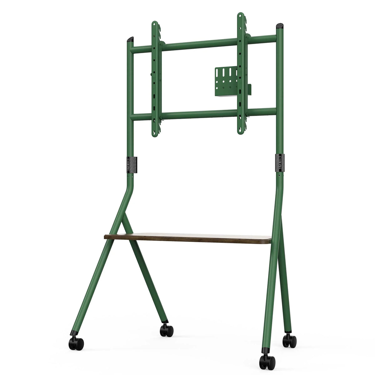 Mobile TV Stand for 55 60 65 75 78 Inch TV with Wooden Storage Shelves K45829