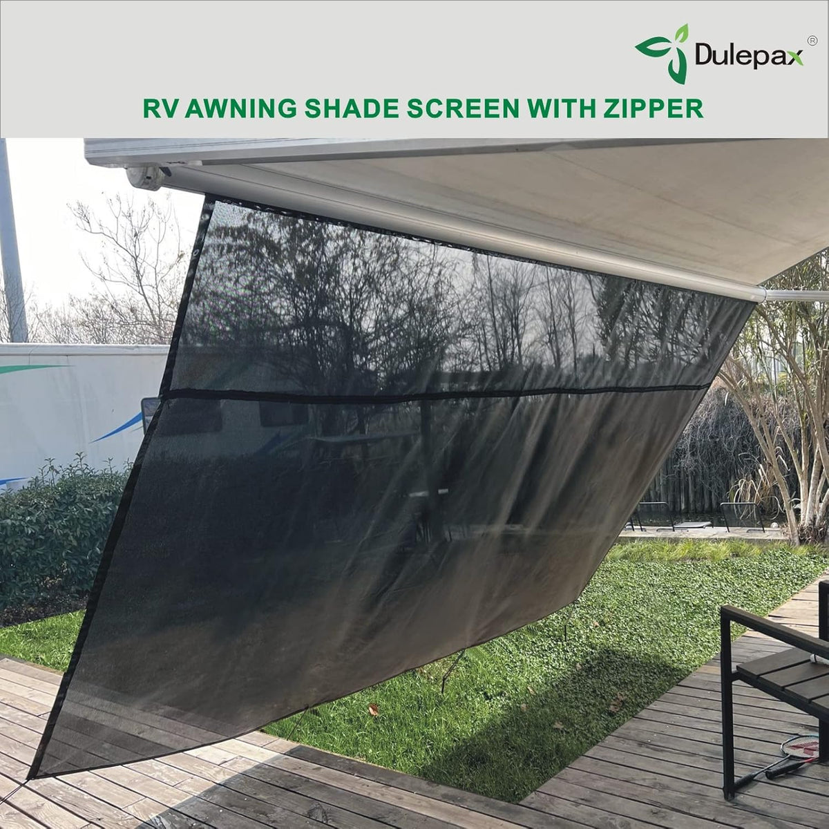 RV Awning Shade Screen with Zipper 9'X15'3'' R714